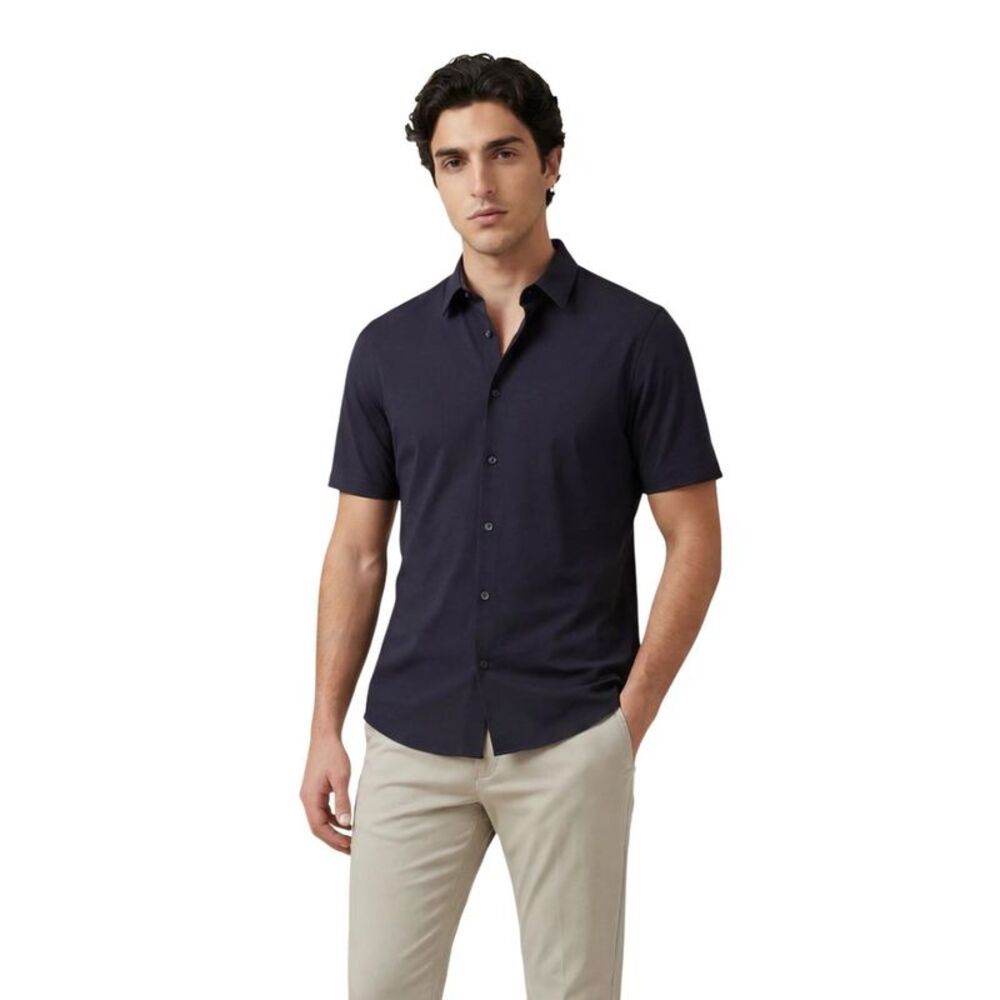 Armani Exchange Blue Polyamide Shortsleeve Men's Shirt